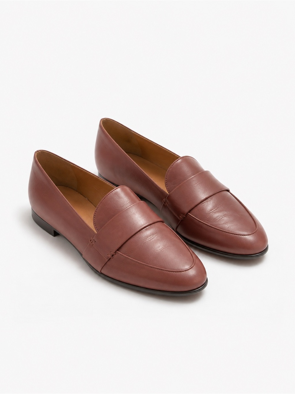 M.Gemi | Italian Leather Penny Loafers | Cognac Brown | 37.5